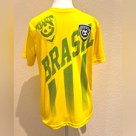 BRASIL Retro Youth Soccer Jersey by STRIKER – Dri-Fit – Size Youth Large - Picture 2 of 9